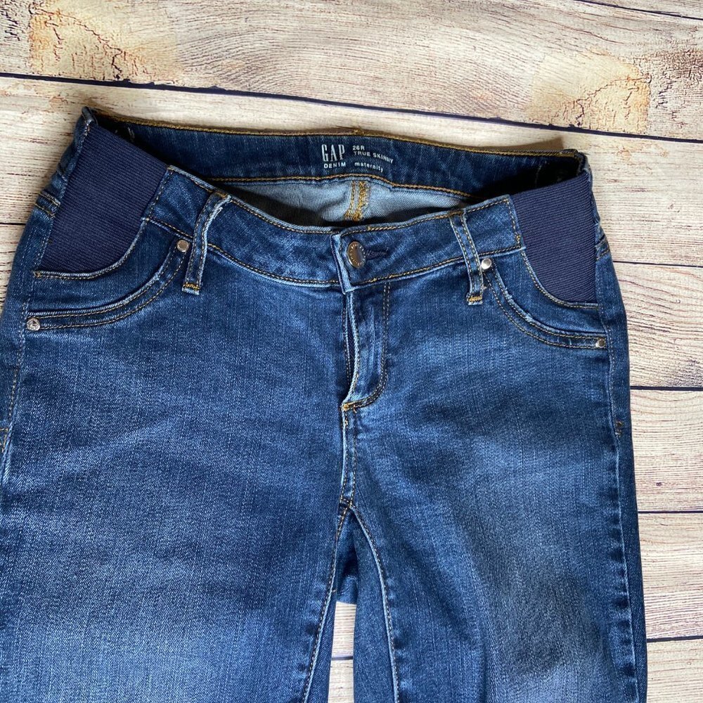Gap Maternity Soft Skinny Dark Wash Jeans Size 26 - Picture 2 of 7